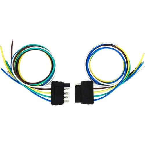 5Pin Trailer Cable Plug Sockets Light Connector Extension Cable For Caravans