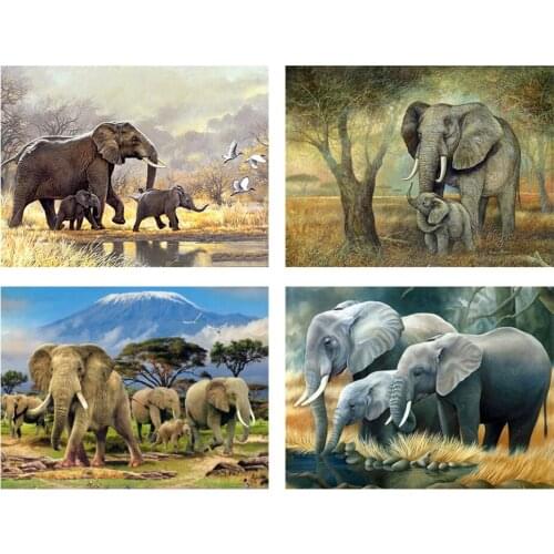 5D DIY Diamond Painting Animal Elephant Rhinestone Art Picture Full Diamond Embroidery Gift Inlaid Mosaic Home Decoration Kit