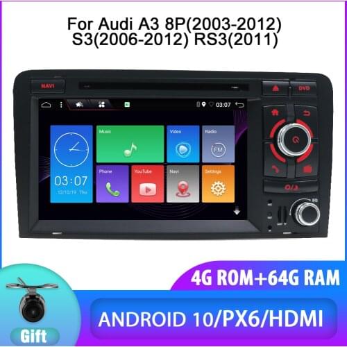 Car Android Radio Multimedia Player For Audi A3 2003 2004 2005 2006 2006 2007 2008 2009 2010 2011 8P 8P1 8V 3-door S3 RS3 2din