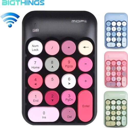 Wireless Numeric Keyboard Protable Keypad 2.4G Colorful Vintage Style For Windows Tablet Surface Desktop Laptop Notebook