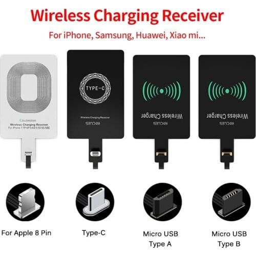 Wireless Charging Receiver for IPhone 7 6s Plus 5s Micro USB Type C Universal Fast Wireless Charger for Samsung Huawei Xiaomi