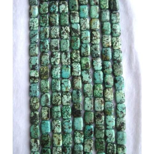 Natural Africa Turquoise Flat Rectangle 10*14mm Loose Beads For Jewelry Making DIY Bracelet Necklace Earrings