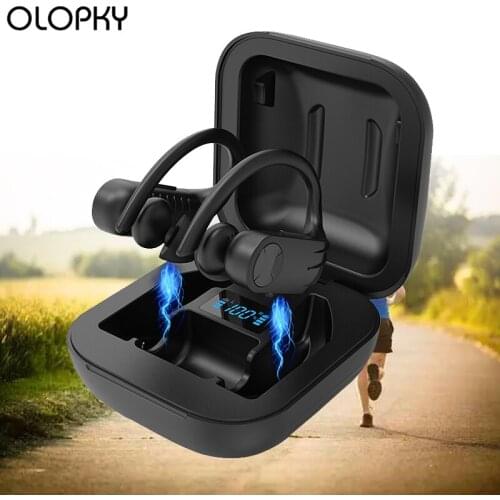 Bluetooth V5.0 Earphone B1 TWS Wireless Sports Earphone 8D Stereo Headset Ear Hook Earphone With Charging Box LED Power Display