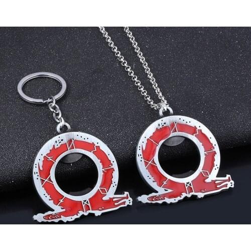 Game God Of War Logo Symbol Emblem Alloy Keychain Keyring Key Chains Beer Bottle Opener Pendant Necklace Jewelry Accessories