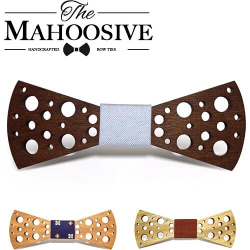 Dot Mahoosive Brand Handmade Wood Bow ties Bowtie Butterfly Gravata Ties For Men Mens Wooden bow tie neck bow ties for Girls