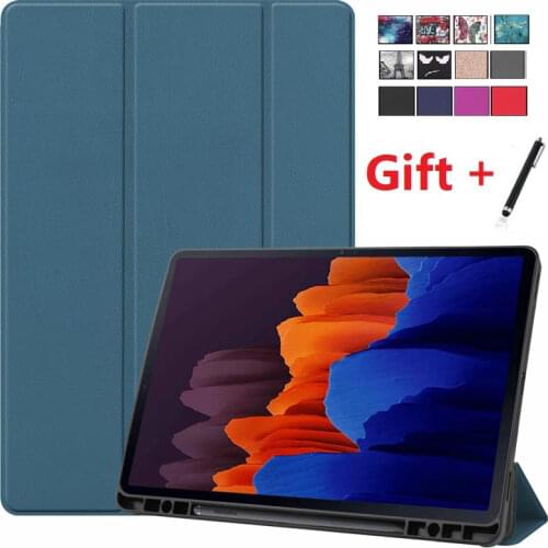Funda for Samsung Galaxy Tab S7 11 inch Case 2020 with Pencil Holder SM-T870 SM-T875 SM-T878 Soft Bakc TPU Leather Shell Cover