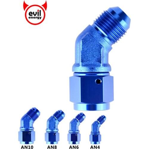 Evil energy AN4-an12 Male to AN Female Swivel Aluminum 45 Degree Fitting Blue