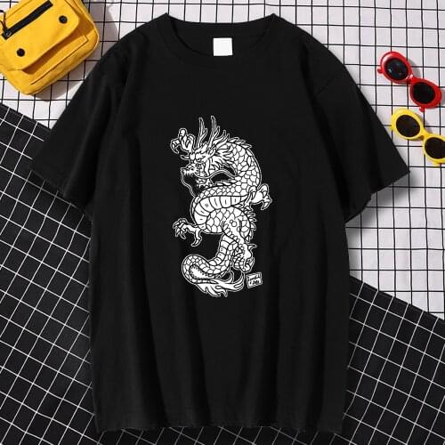 Dragon Workshop Printing Men T Shirts Creativity Traveling Tshirts Vintage Oversized Streetwear Aesthetic Crewneck T-Shirts Men