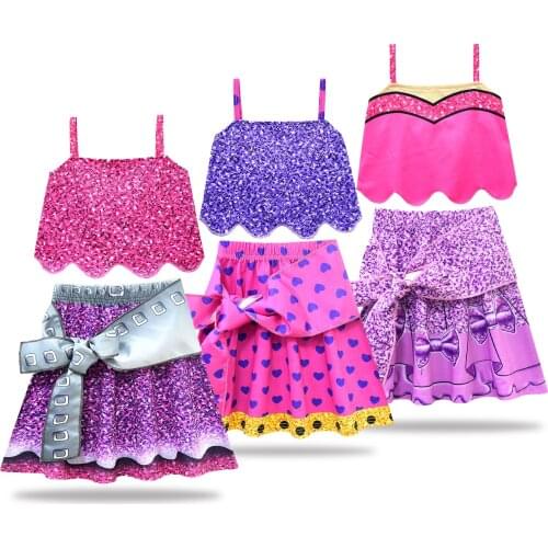 Girls Surprise Cute Dolls Summer Pajamas Clothes Sleeveless Vest Shorts Skirt Sportswear Set Childrens Girls Two-Piece Set