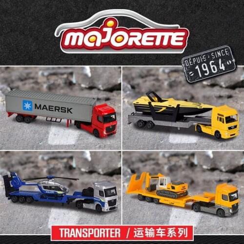 1:64 Alloy Car Model TGA XXL Mercedes Actros Truck Western Star 5700XE Mann Trailer Transporter Toys