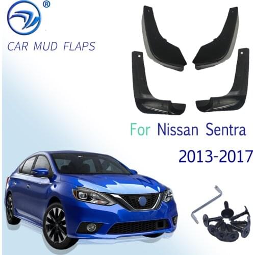 Set Car Mud Flaps For 2013-2017 Nissan Sentra Sylphy B17 Pulsar Sedan Splash Guards Mud Flap Mudguards Fender 2014 2015 2016