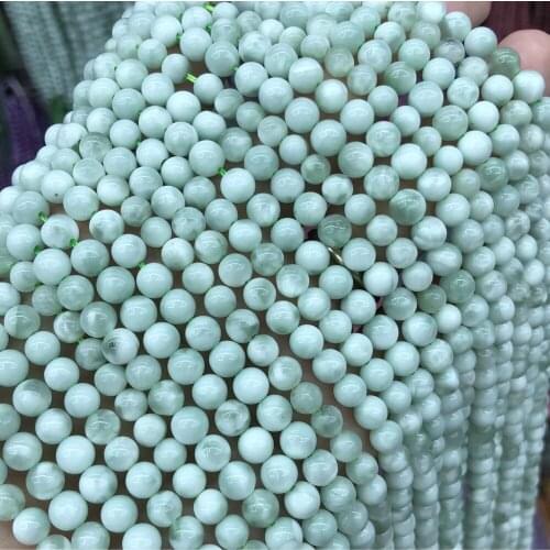 Natural Stone Green Angel Stone Round Shape Crystal Loosely isolation Bead For Jewelry Making DIY Necklace Bracelet Accessories