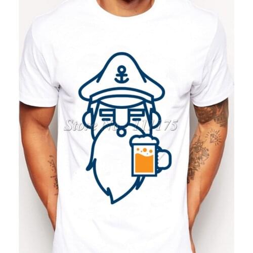 2019 Newest Men Fashion Beer Man Design T shirt Novelty beard printed Tops Gentleman Custom Printed Short Sleeve Tees