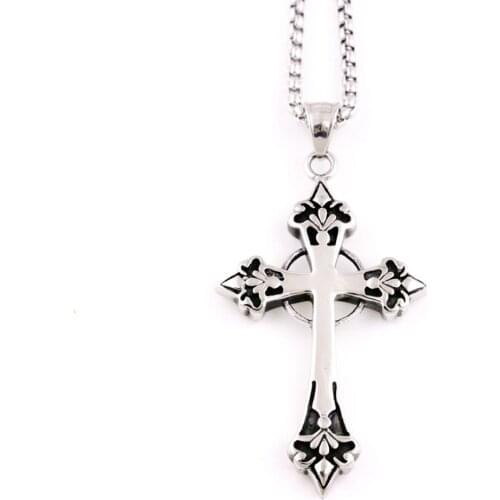 Religious Style Cross Shape Pendant Necklace The Lord Beside You Fashion Amulet Gift Stainless Steel Provide Dropshipping
