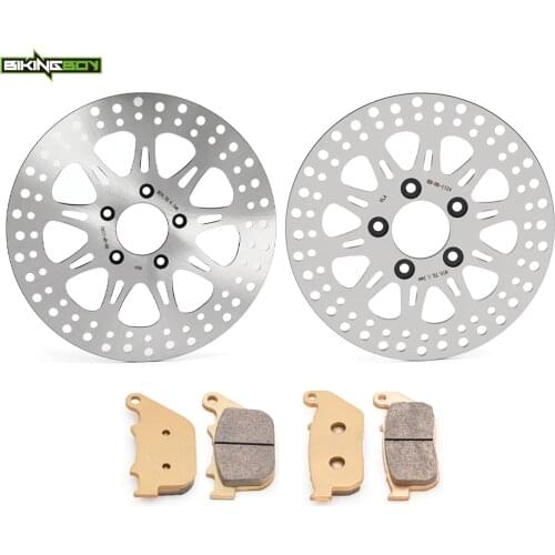 BIKINGBOY Front Rear Brake Discs Rotors Disks Pads XL883L Superlow XL883N Iron XL883R Roadster 11 12 13 XL1200L Low 07-11 08 09