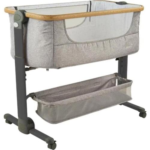 Purorigin Grey Bedside Sleeper Easy Folding Portable Crib Travel Cot Travel Bassinet