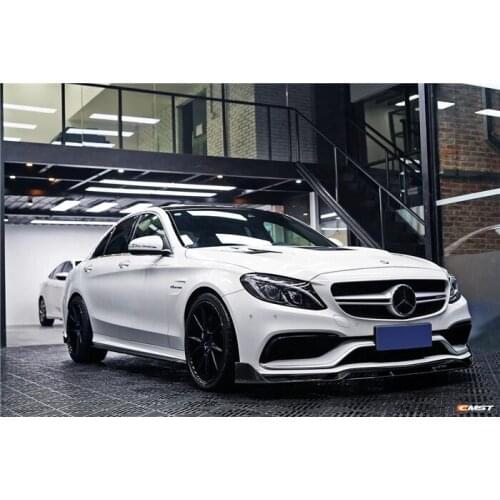 Suitable for Benz W205 C63 Amg Modified Carbon Fiber Front Side Skirt Rear Lip Tail Transparent Cover