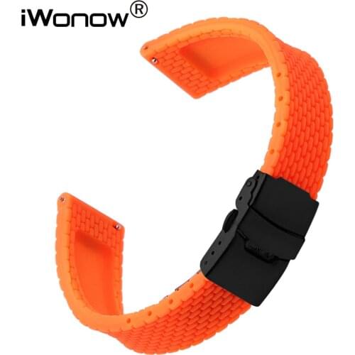 24mm Quick Release Silicone Rubber Watchband for Sony Smartwatch 2 SW2 Suunto TRAVERSE Watch Band Wrist Strap Bracelet Black Red