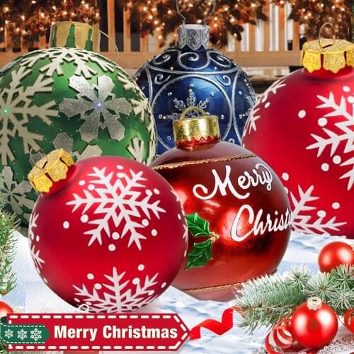 60cm Christmas Balls Christmas Tree Decorations Outdoor Atmosphere PVC Inflatable Toys For Home Christmas Gift Ball Xmas Crafts