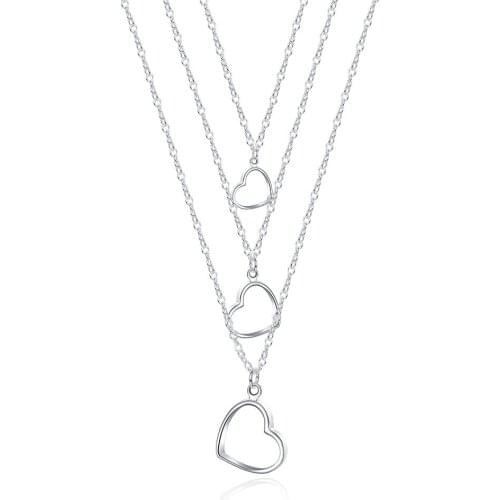 Christmas Gift Silver Plated Necklace For Women Pendant Necklace Hyperbole Design Necklace for Bridal