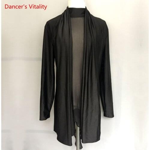 Free Custom Boys Latin Dance Shirts Mens Ballroom Dancing Wear Adult Child Standard Tops Performance Competition Clothing