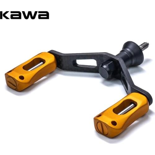 Kawa Fishing Reel Handle Double Handle With Aluminum Alloy Knob Suit For Shimano Reel Length 90mm Carbon Fiber Handle