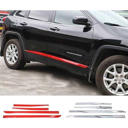 SHINEKA Car Styling ABS Door Side Decorative Strips Cover Trims for Cherokee 14-16