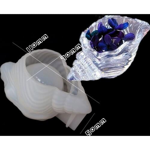 DIY Jewelry Seashell Epoxy Resin Silicone Mold 3D Elephant Mould Christal Conch Makeup Egg Storage Shell Marine Molds