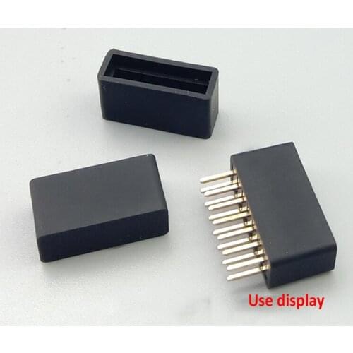 Silicone Rubber Caps Rectangular Insulated Protect Sleeves for Double Row Copper Needle In-line Soft Rubber Sheath