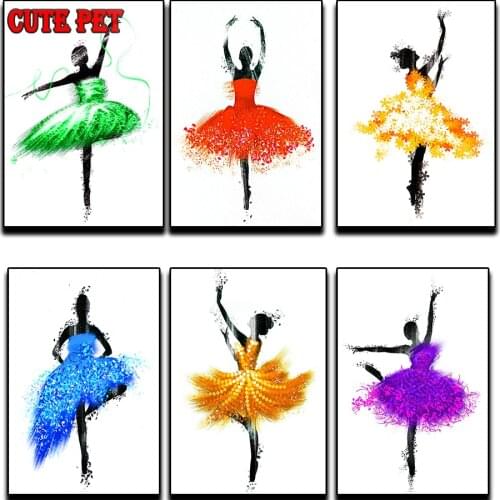 Dance Diamond Painting Ballet girl art silhouette Full Diamond Embroidery Pattern Rhinestones Needlework DIY Mosaic decoration