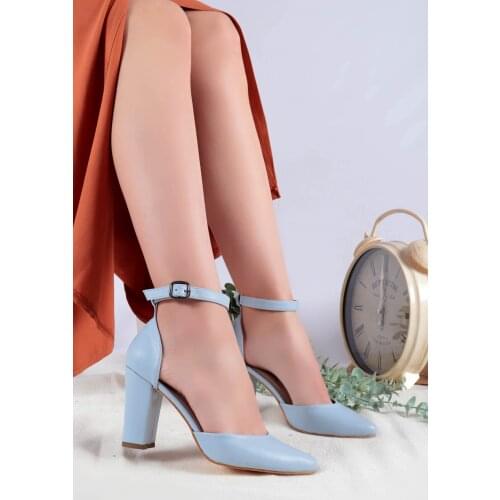 Joyce Bebe Blue Skin High-Heeled Shoes