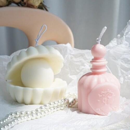 Creative Pearl Shell Perfume Bottle Candle Mold Handmade Aromatherapy Candle Making Tools Exquisite Gifts Home Decoration