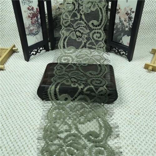 XR1242 9.5cm High quality 100%nylon eyelash fabric lace for garment and dress