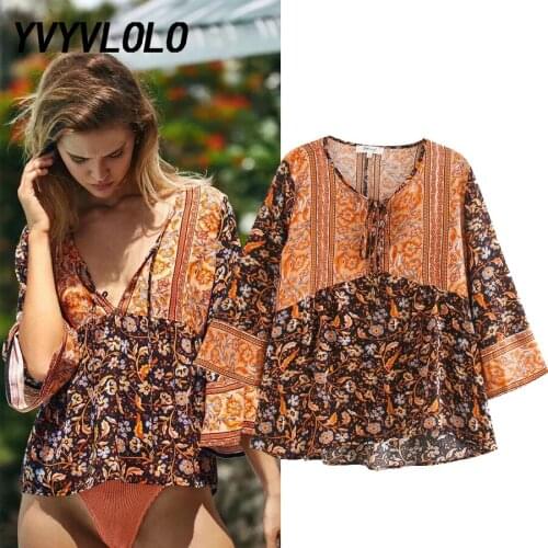 Блузки с цветами YVYVLOLO China At AliExpress