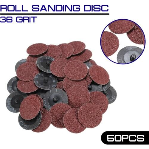50Pcs 36 Grit Sandpaper Sanding Discs 2'' Roll Lock Type R Roloc for Dremel Abrasive Tool Sanding Discs Kit