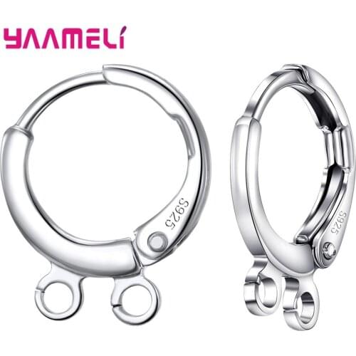 5 Pairs/Set 925 Sterling Silver Hoop Earrings With Clasps For Women Diy Pearl Drop Earring Jewelry High Quality Accessories