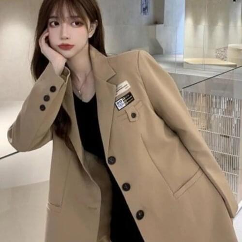 2021 New Arrival Blazer Women Single-breasted Suits Jacket Ladies Loose Long Sleeve Blazer Coat Wild Casual Jacket Mujer Vestido