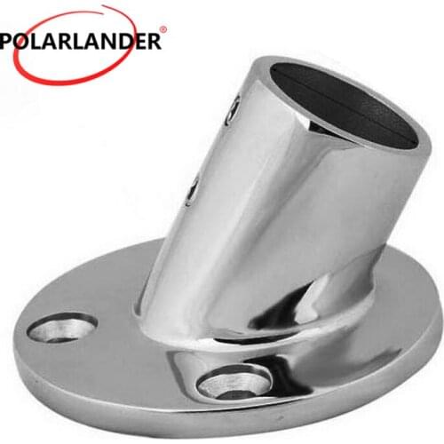 1 Pc Stainless Steel 60 Degree Round Base Railing Round Tube Seat 1"25mm Fittings For Marine Boat Yacht