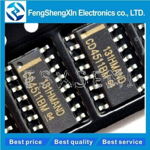 10pcs/lot CD4511BM CD4511 HEF4511 SOP-16 BCD-to-7 Segment Latch/Decoder Driver IC