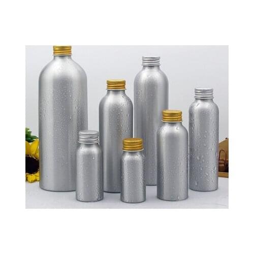 10pcs Empty Aluminum Refillable Bottles Pot with Aluminum Screw Lid Caps 30ML 40ML 50ML 100ML 120ML 150ML Empty Water Containers