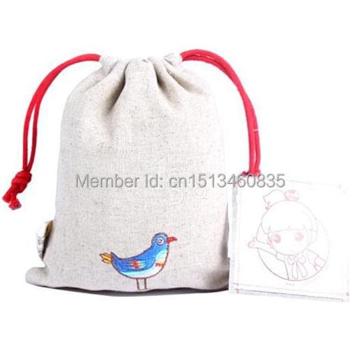 100pcs/lot CBRL jute/linen/flax drawstring bags&pouch for accessories/Ipad air,Various colors,size customized,wholesale