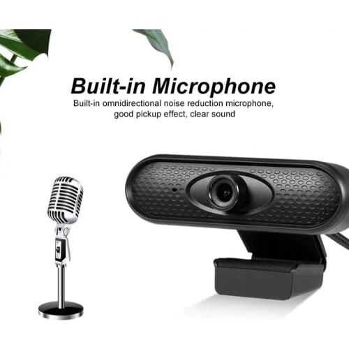 1080P Mini USB Webcam High-definition Camera Full HD Webcam with Video Built-In Stereo Microphones for Desktop Laptop
