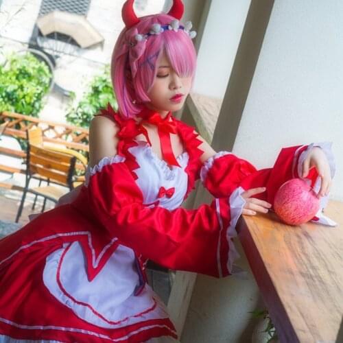 2020 Re:Life In A Different World From Zero Devil Remm Rahm Cosplay Maid Costume Halloween