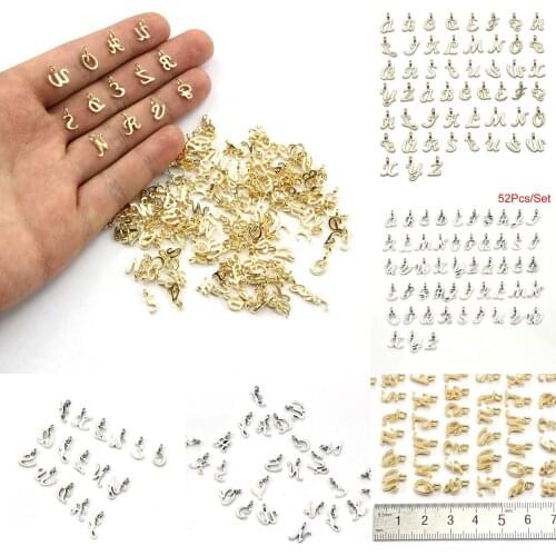 52pcs Initial Charms 26 A-Z English Alphabet Letter Charm Pendants For Women Man DIY Necklace Bracelet Jewelry Making