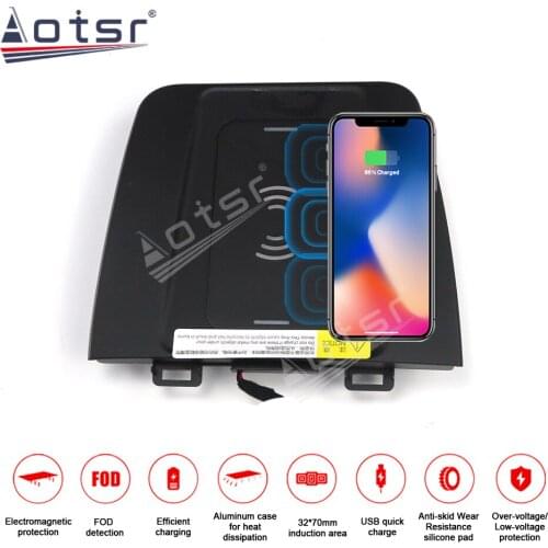 Car Charger QI Fast Charging Smartphone Wireless for Mazda 3 (low) 2015-2018 For iPhone Samsung Huawei