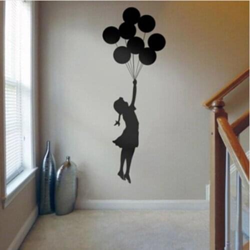 Banksy Wall Sticker Floating Balloon Girl Banksy Art Home Decor Vinyl Wall Decal Self Adhesive Graffiti DIY Home Decoration