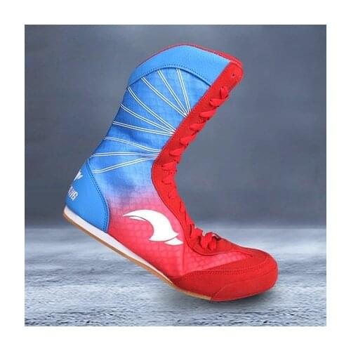 [TB07]High-top boxing shoes men and women wrestling shoes shoes fighting shoes Sanda shoes training shoes fight shoes professi
