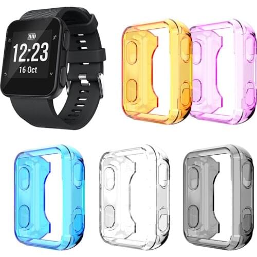 Watch Cover for Garmin Forerunner 35/30 Soft Clear TPU Protector Bumper Frame Case Protection Shell Candy Color Watch Accessory