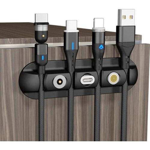 Cable Holder Silicone Cable Organizer Flexible USB Winder Management Clips Holder For Mouse Earphone Headset Magnetic Plug Box