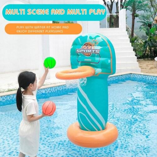 Summer Kids Pool Inflatable Basketball Hoop Toys Water Sports Shooting Game Floating Basketball Stand Hoop for Children Boy Girl